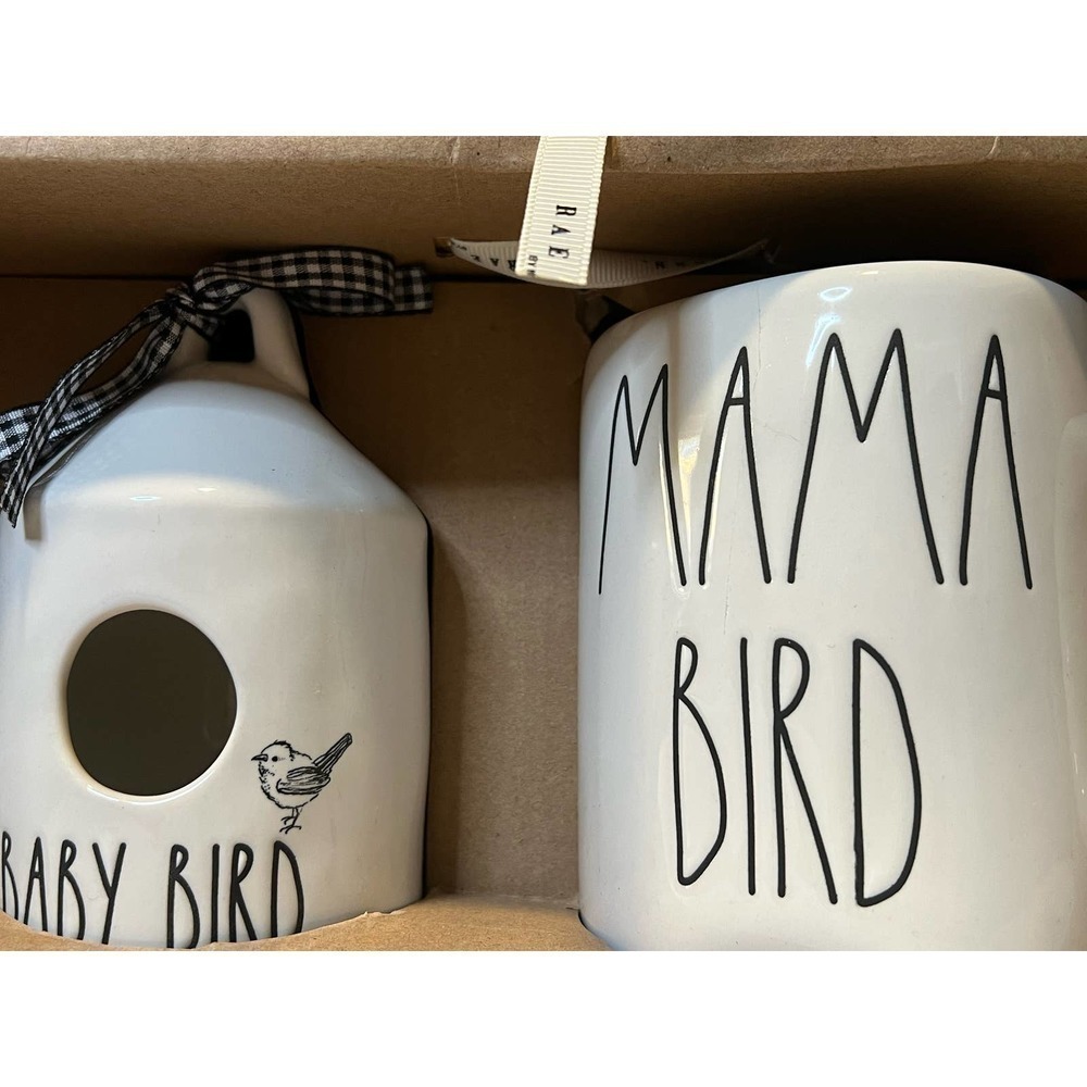 Rae Dunn Collectable Coffee Mug and Bird House Mama Bird Baby Bird Set - Picture 2 of 8
